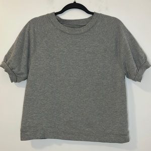 Madewell Oversized Heather Gray S/S Sweatshirt Casual Top